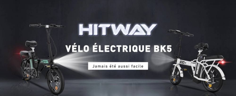 SOLDES Vélo électrique pliable HITWAY BK5 25km/h Autonomie 35-70 km