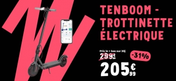 TENBOOM Trottinette Électrique Pliable F7, 25km/h Autonomie 20-30km pas cher à -31% | Black Friday Cdiscount