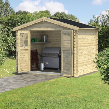 Abri de jardin Klikstrom Belaïa 7.4m² bois naturel pas cher - Abri de jardin Castorama