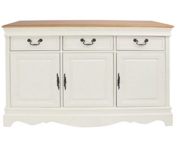 Buffet LÉONTINE 3 portes 3 tiroirs crème - Buffet Maisons du Monde