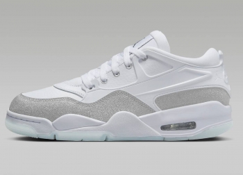 AIR JORDAN 4 RM Baskets Basses Femme Blanc/Metallic Silver/Blanc : Style et Confort Inégalés