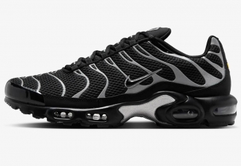 Nike Air Max Plus Premium Baskets Basses Noir/Argent Métallisé/Noir - Baskets Homme Nike  