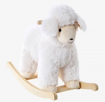 Mouton à bascule en bois FSC blanc pas cher - Jouets Vertbaudet