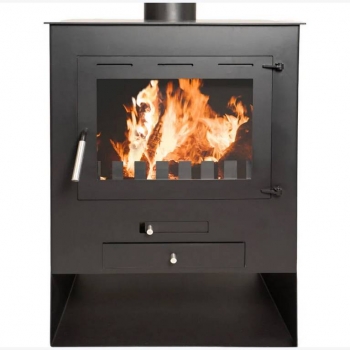 Poêle à bois MONTANA W110 12.5 KW avec rangement bûches pas cher - Promotion à -16% chez Manomano 