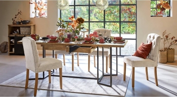 Table MONTARISSE en Fer et Bois de manguier marron/noir - Table de salle à manger Loberon