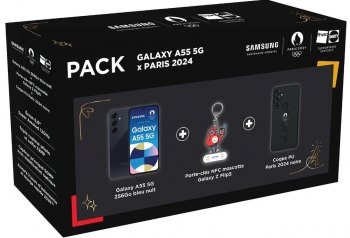 Smartphone Samsung PACK A55 5G 256 Go Bleu Nuit + Coque et Porte clés JO Paris 2024