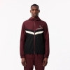 Ensemble survêtement Tennis Homme Lacoste taffetas diamanté Bordeaux/Noir/Blanc : Style et Performance sur le Court