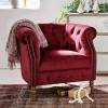 Fauteuil GATES MILLS en velours rouge de Loberon : Réduction de -300€ 