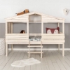 Lit cabane WILLY 90x200 cm avec sommier en pin massif pas cher - Lit Enfant BUT