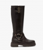 Bottes ONYX Femme Bocage en Cuir Marron : Style Biker Chic et Confort Absolu