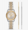 Michael Kors Coffret cadeau Femme avec Montre Lexington bicolore à pierres pavées et Bracelets à glissière