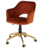 Fauteuil de bureau SACHA à roulettes en velours orange écureuil - Fauteuil Maisons du Monde