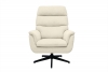 Fauteuil pivotant JONAH en tissu chenille beige et métal noir - Fauteuil Miliboo 