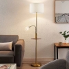 LINDBY Lampadaire AOVAN  bronze, tablette, prise USB pas cher - Lampadaire Luminaire