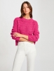 Pull manches longues MDAMON Morgan rose foncé : Coupe droite et col rond 